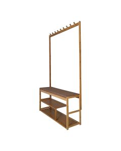 100cm Hallway Bench Coat Rack Stand Multifunctional Hall Shelf Entryway