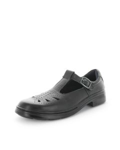 WILDE SCHOOL Girl's JESSE School Black Smooth Shoe 6US