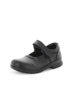 WILDE SCHOOL Girl's JAMESON School Black Smooth Shoe 4US