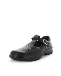 WILDE SCHOOL Girl's JAYNE2 School Black Smooth Shoe 2US