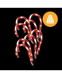 Solar Candy Cane Path Lights – 8 Pack, 32cm