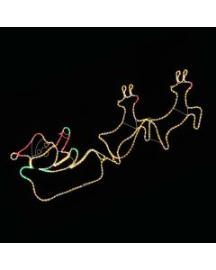 LED Ropelight Double Reindeer Sleigh Twinkle Lights