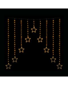 LED Wire Star Curtain Gold Lights