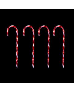 LED Timer Candy Cane Stakes Battery Operated 4pk 58cm