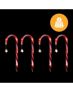 Solar Candy Canes with Stars - 4 Pack