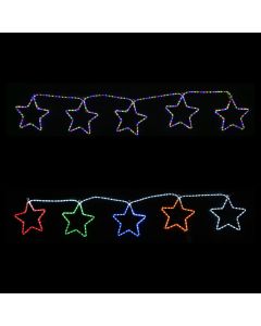 LED Ropelight 5 Stars Chain available in 2 Colors - Multicolor