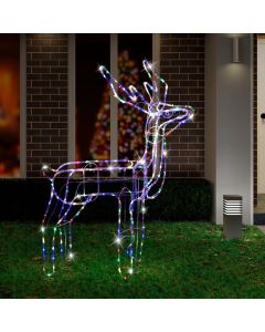 LED Twinkling Standing Reindeer – 110cm available in 2 Colors - Cool White