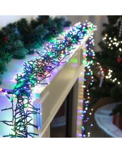 Battery Operated LED Cluster Lights – 200 LEDs, Multicolor or Warm White - Multicolor