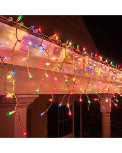 Battery Operated 200 LED Icicle Lights – Available in 2 Colors - Multicolor