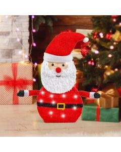 LED Collapsible Tinsel Santa 70cm Twinkling