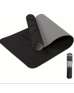 Sport TPE Yoga Mat Exercise Workout Mats Fitness Mat for Home Gym Black 6mm