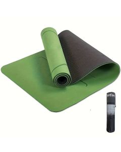 Sport TPE Yoga Mat Exercise Workout Mats Fitness Mat for Home Gym Green 6mm