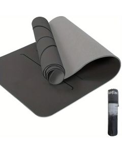 Sport TPE Yoga Mat Exercise Workout Mats Fitness Mat for Home Gym Grey 6mm