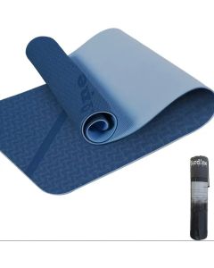 Sport TPE Yoga Mat Exercise Workout Mats Fitness Mat for Home Gym Blue 8mm