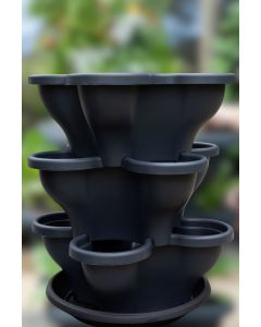 Single 3 Tier Extra Large Verandah Planter - Charcoal