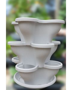 Single 3 Tier Extra Large Verandah Planter - Stone White