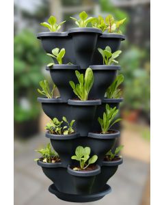 Single 5 Tier Extra Large Verandah Planter - Charcoal