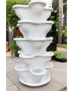 Single 5 Tier Extra Large Verandah Planter - Stone White