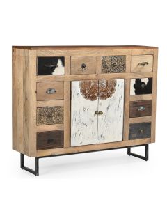 COWHIDE PATCHWORK CHEST OF DRAWERS