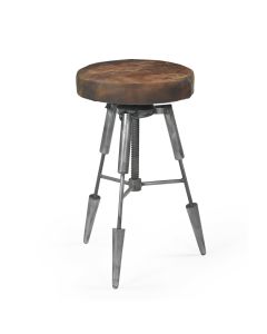 TRIPOD LEATHER WIND UP STOOL