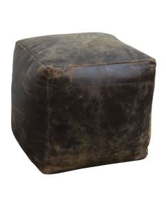 VINTAGE LEATHER OTTOMAN