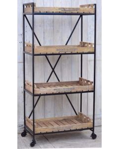 INDUSTRIAL BISTROT DE FRANCE BOOKCASE ON WHEELS