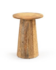 HAMMERED HAND CRAFTED HARDWOOD SIDE TABLE