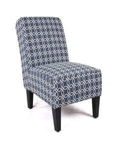 Cafe Lounge Couch Ramie Cotton Fabric Accent Dining Relax Chair Pub Seating Navy New