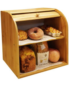 Bamboo Bread Storage Box - 2 Compartment Sections