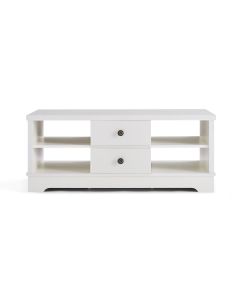 Margaux White Coastal Style Coffee Table with Drawers