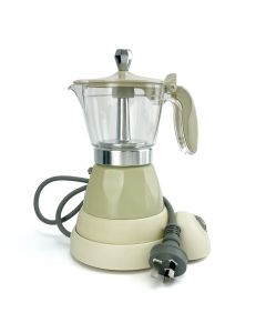 Latest Styles Electric Aluminum Espresso Moka Coffee Maker 3cups Italian Classic - Cream