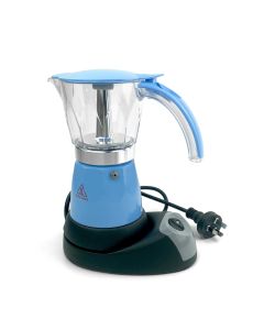 Blue Electric Moka Coffee Maker Espresso Machine Italian Classic 6 Cups Auto Power