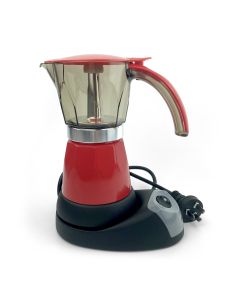 Red Electric Moka Coffee Maker Espresso Machine Italian Classic 6 Cups Auto Power