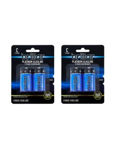 Brillar C Platinum Alkaline Batteries 2pk