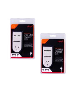 2 x 2400W High Powered Dual USB Charger Adaptor With Surge Protection