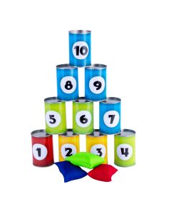 Tin Can Bag Toss with 10 Cans & 3 Throwing Bags