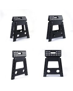 Large Plastic Folding Stool Portable Chair Store Flat Easy Carry Outdoor Camping Black