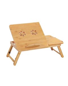 Foldable and Adjustable Bamboo Laptop Table, Bed Tray