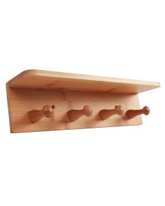 Bamboo Wall Hooks and Shelf