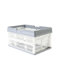 Collapsible Plastic Grocery Shopping Baskets Storage Crates with Handles