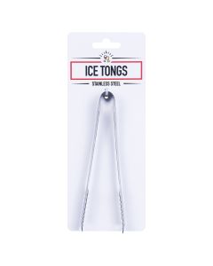 Stainless Steel Ice Cube Tongs Anti Slippery Clamp with Serrations and Long Jaws