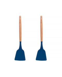 2pcs Beechwood & silicone turner navy