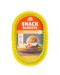 Cook Easy Set of 3 Oval Plastic Snack Baskets