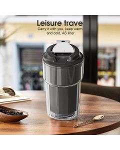 460ml Double wall insulated Coffee Cup Black