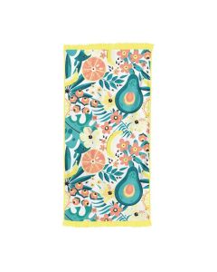 Rectangular Bath Beach Towel with Tassel -Yellow