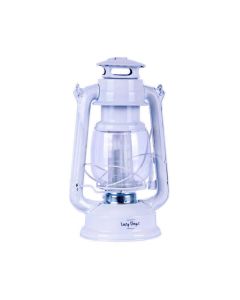 12 LED Solid Metal Camping Hurricane Lantern - White