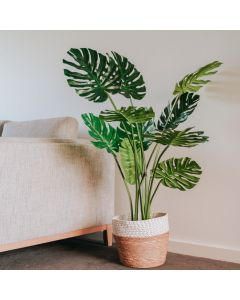 120cm Faux Artificial Home Decor Potted Monstera Plant