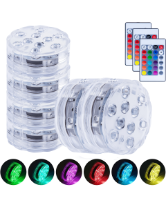 Lazy Dayz 13 Colors LED Remote Pool Light 6 Pack