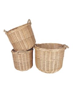 3 Piece Wicker Storage Basket with Handles set