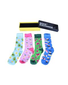 4pk Novelty Socks Gift Box - Yellow Box